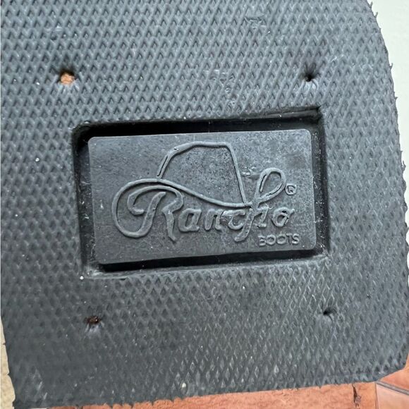 Rancho BIG Boys Cowboy Western boots Tan Sz US 5.5 Made in Mexico Sz 24.5 EE - Picture 13 of 15